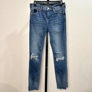 Express Distressed Stretchy Jeans Ankle Legging Mid-Rise with Vented hem - Size